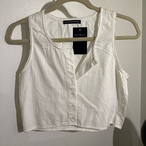 Brandy Melville White Button Up Tank